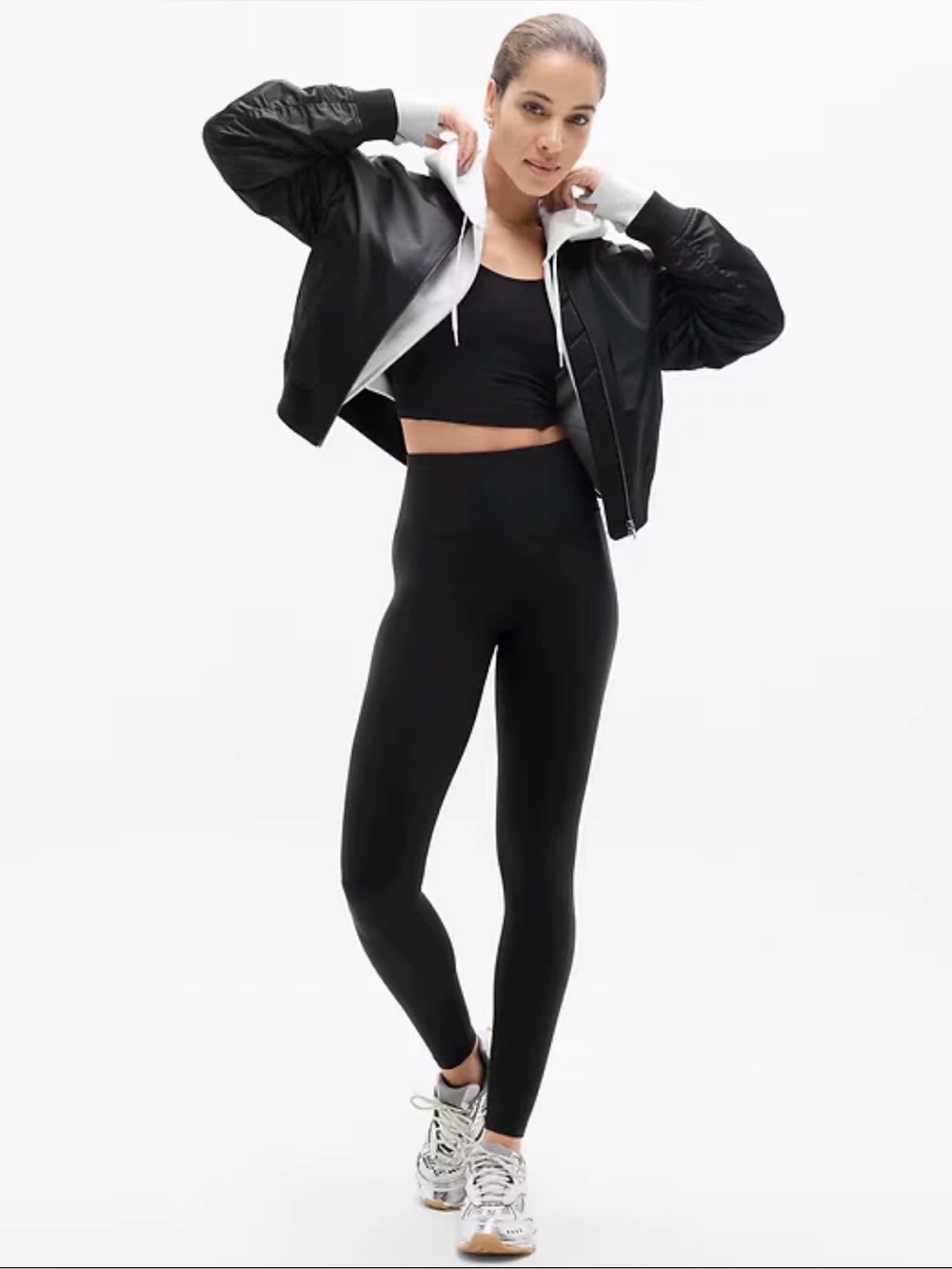 NWT Athleta Elation No Front Seam Black Legging / Tight Size Small